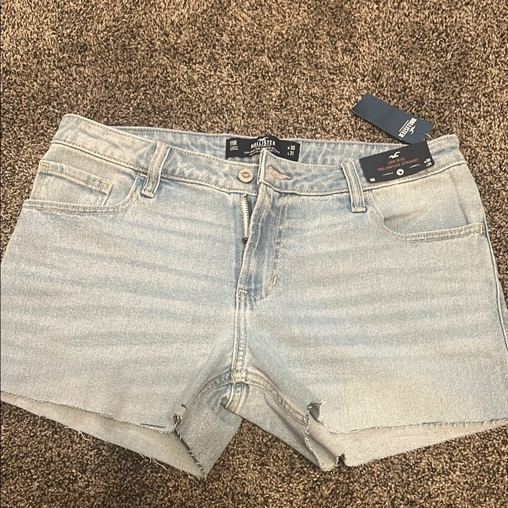 Hollister Blue Jean Shorts Distressed Casual Style